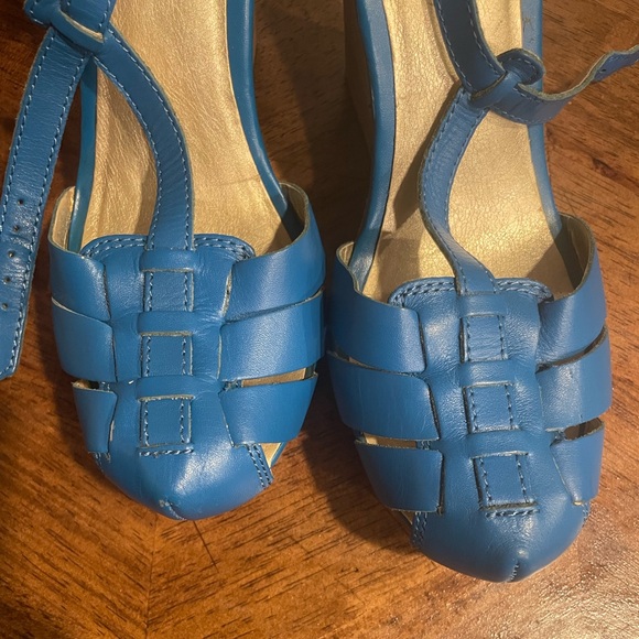 Seychelles Blue Wedge Sandals - Picture 5 of 7